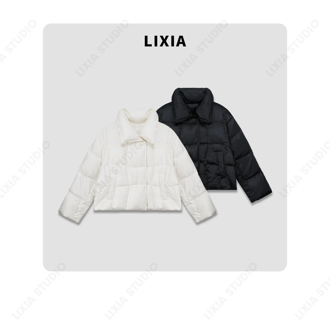 LIXIA【冬的圆舞曲】立领设计简约时尚保暖羽绒服-A8236