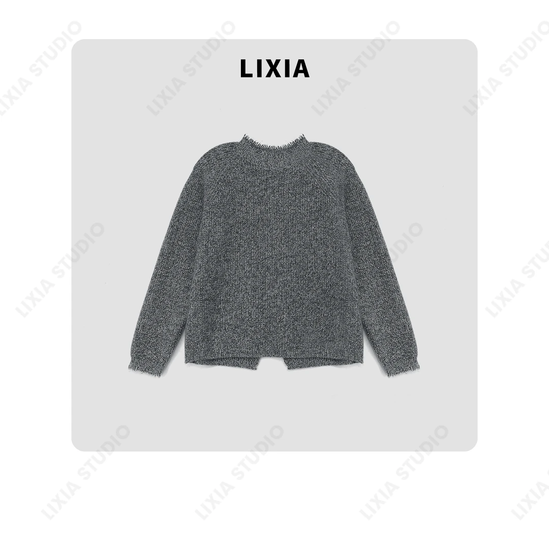 LIXIA【江南道】韩式秋冬花色气质保暖圆领毛衣-A7823