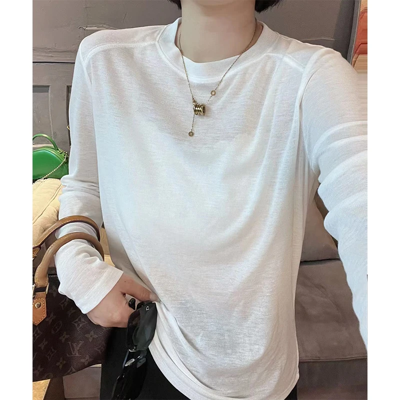 大喜服饰✔️原创定制秋装新款长袖T恤女休闲百搭显瘦圆领面膜体T恤