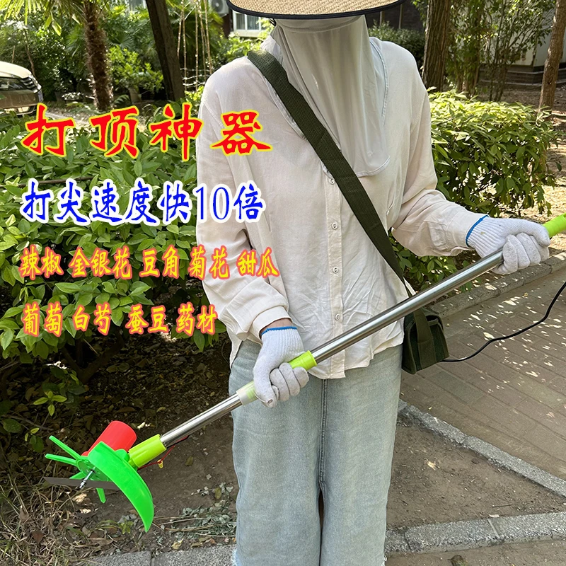 辣椒葡萄甜瓜金银花豆角菊花蚕豆打顶打头神器电动打尖机