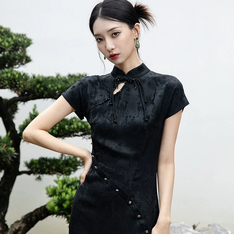 随时anytime 听籁原创中国风新中式改良连衣裙2024年夏季新款