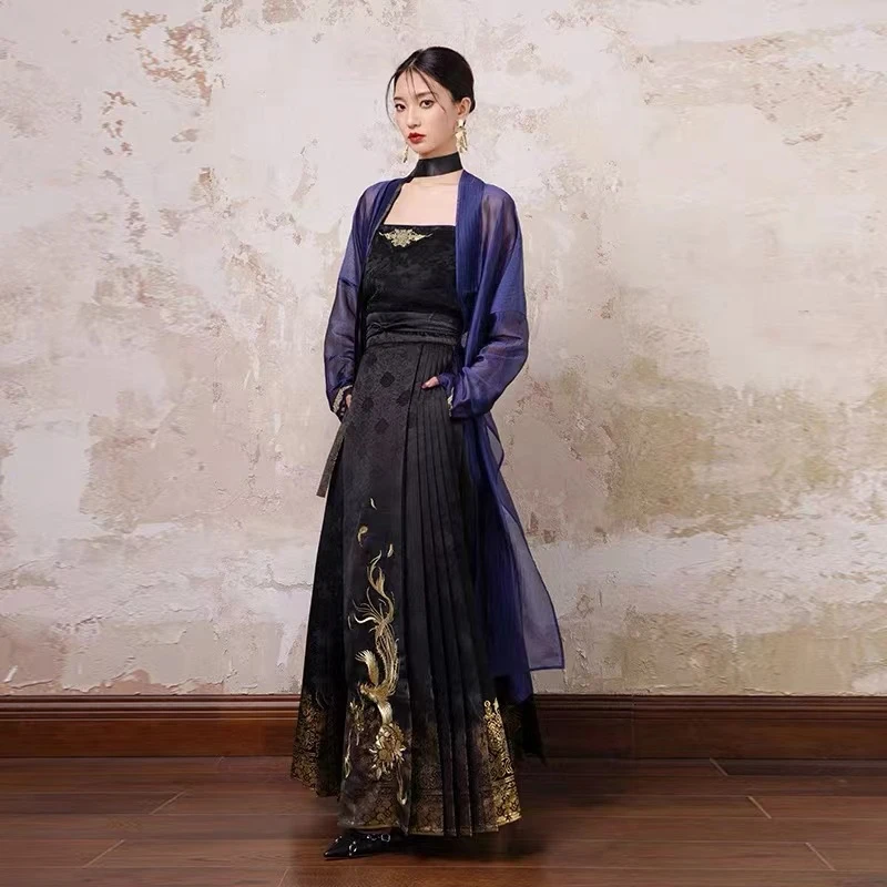 随时anytimex与凤行联名 方生改良汉 服新中式马面裙套装2024新款