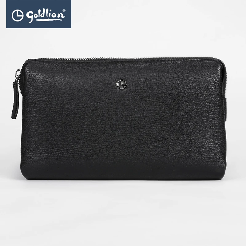 Goldlion/金利来【头层牛皮】男士时尚大容量商务荔枝纹手抓包