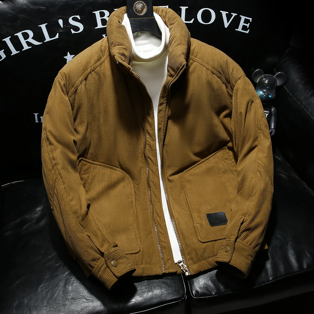 轻奢复休闲外套男士立领潮流百搭加厚保暖羽绒服冬季