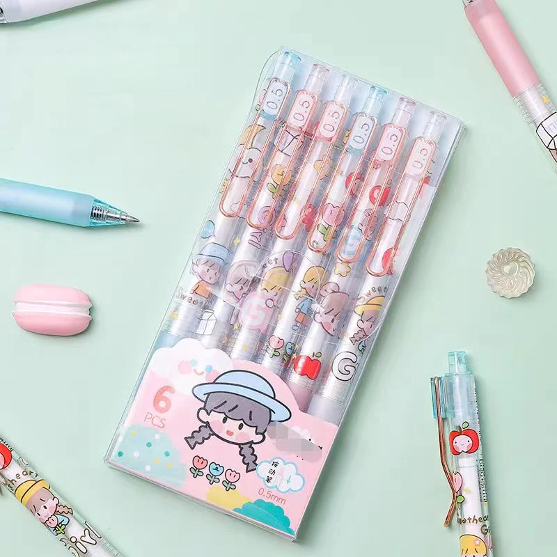 凡物象可爱卡通学生大容量按动0.5中性笔