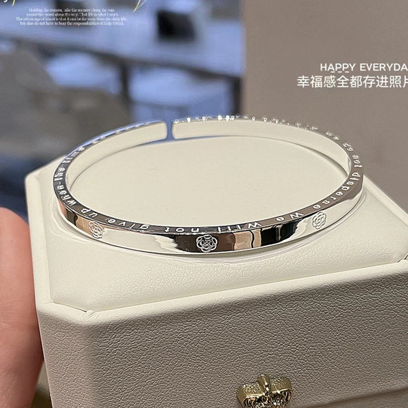 足银手镯 【正品】9999纯银手镯女玫瑰花朵礼物轻奢高级感足银手环