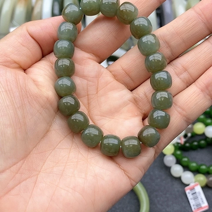 和田玉手串未镶嵌卡10