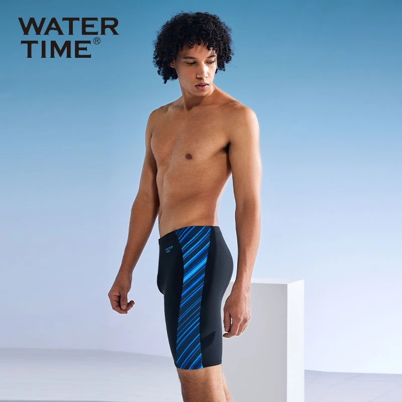 WaterTime泳裤男温泉防尴尬五分裤平角专业宽松泳裤男士泳衣装备