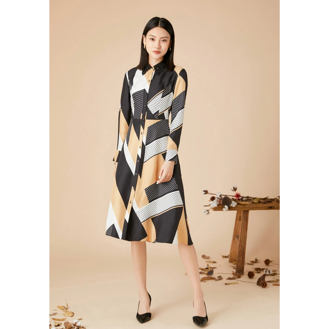 L·W/画而诗长袖连衣裙LBA85035S