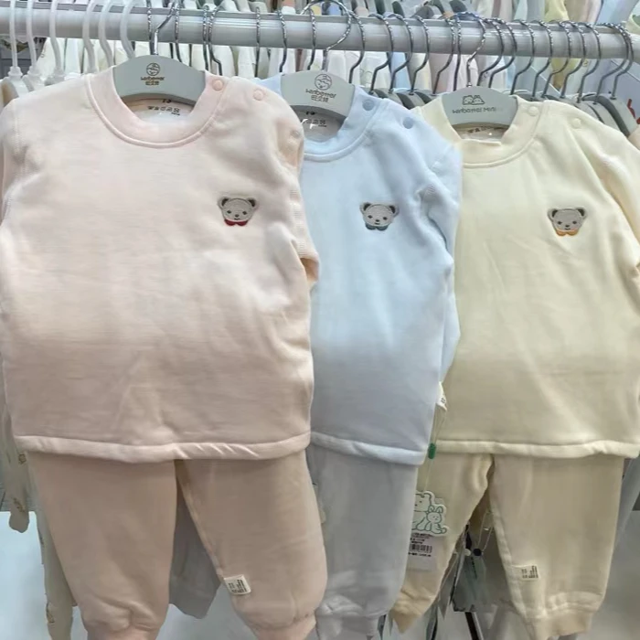 【萱氏套装】薄棉肩开扣高腰小熊头套装