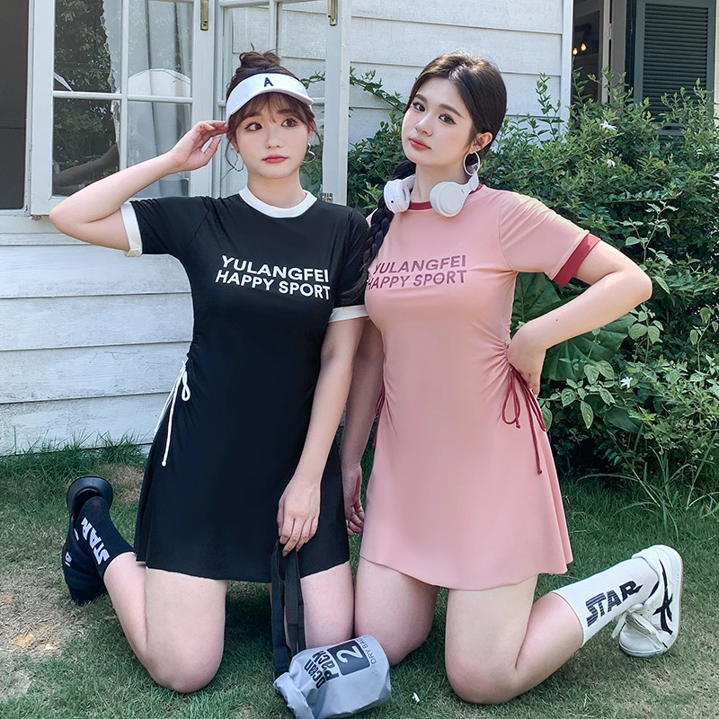 大码泳衣女分体2023新款保守胖mm遮肚显瘦温泉少女学生裙式200斤