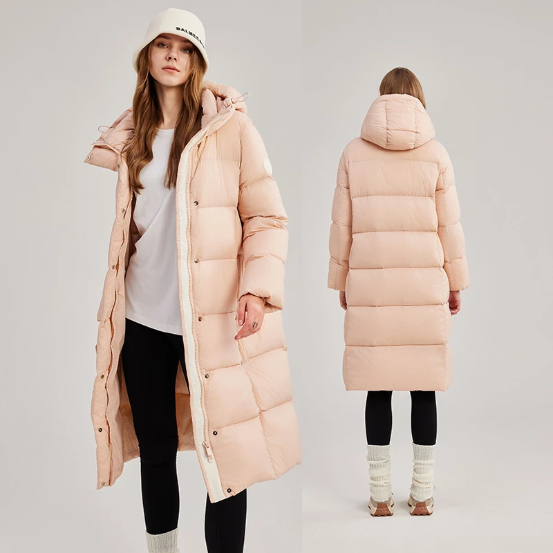 保暖时尚气质欧式抗冻加厚长款过膝鸭绒90%羽绒服女外套2024冬季