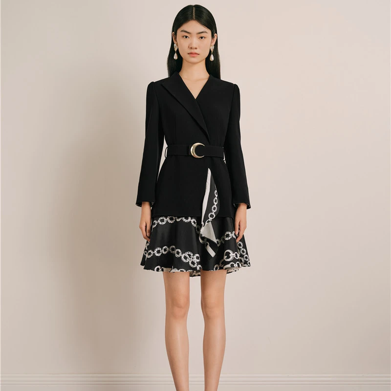 OBBLIGATO奥丽嘉朵2024假两件设计商务风连衣裙1C64305260