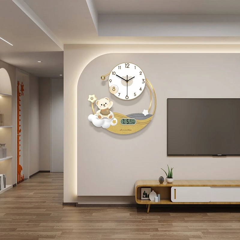 美世达现代大气餐桌挂墙挂壁式墙上创意时钟新款钟表挂钟客厅简约