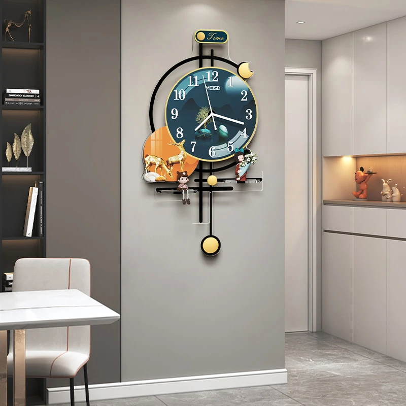 美世达钟表客厅2025高档大气家用挂钟创意时钟表挂墙静音网红款