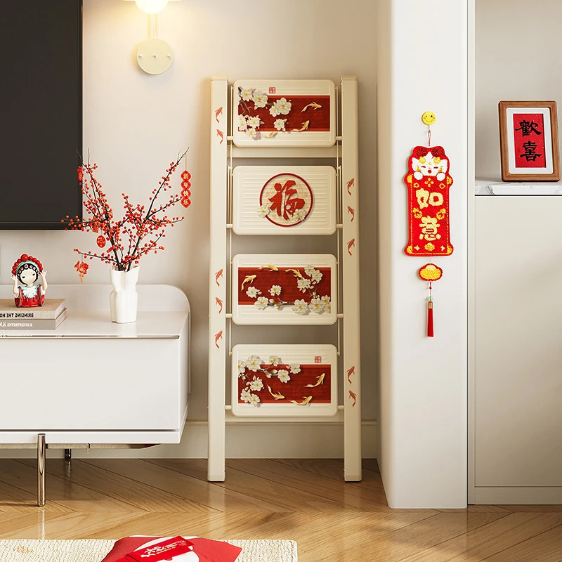 美世达家用梯子多功能折叠梯加厚人字梯防滑乔迁之喜红色喜庆专用