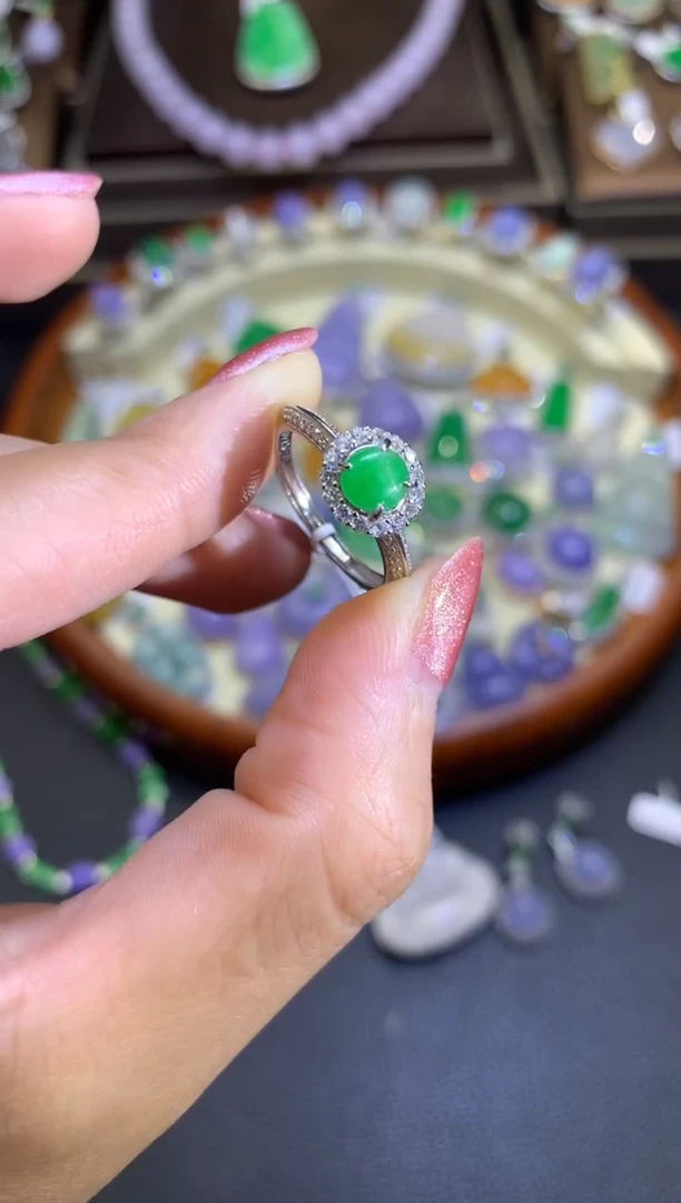 【闪购商品】翡翠戒指银S925镶嵌翡翠