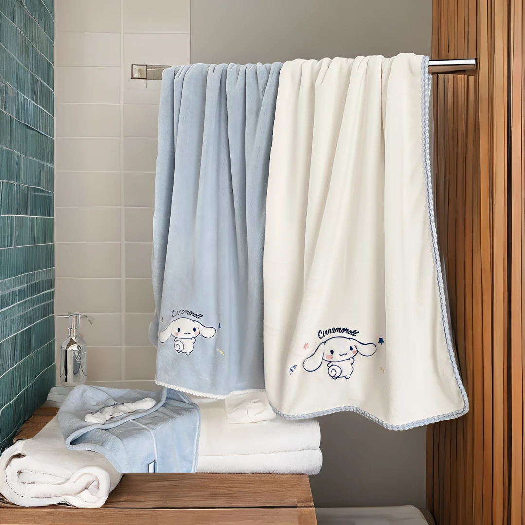 家用玉桂狗儿童浴巾柔软亲肤洗澡吸水速干可爱超柔毛巾不掉毛裹巾
