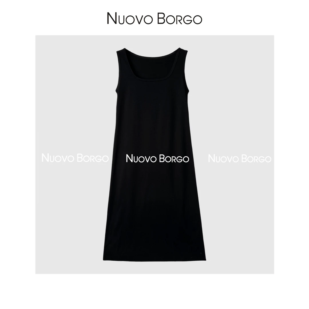 Nuovo Borgo 显瘦遮肉无袖背心裙过膝长款夏季连衣裙 J140/0099