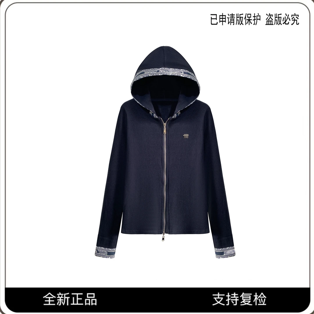 【宠粉专属】66036#CSIN时尚刺绣连帽T恤卫衣外套2025秋冬长袖上衣