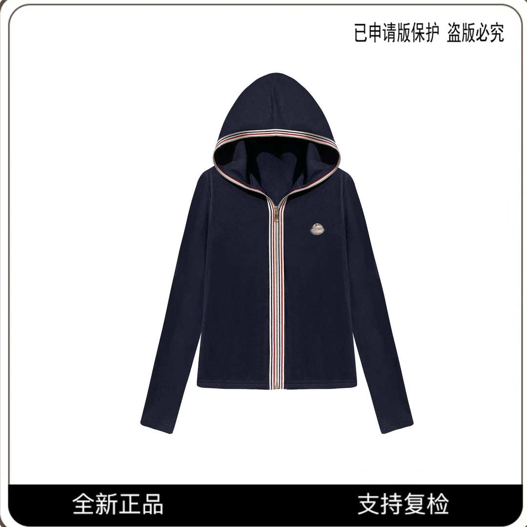 65635#高奢时尚百搭连帽拼接休闲卫衣外套2025显瘦长袖上衣潮