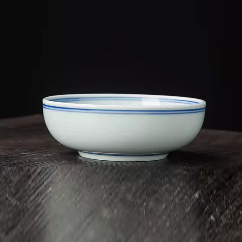 【釉下彩罗汉蓝边碗】健康耐高温景德镇青花蓝边罗汉碗饭碗中式碗