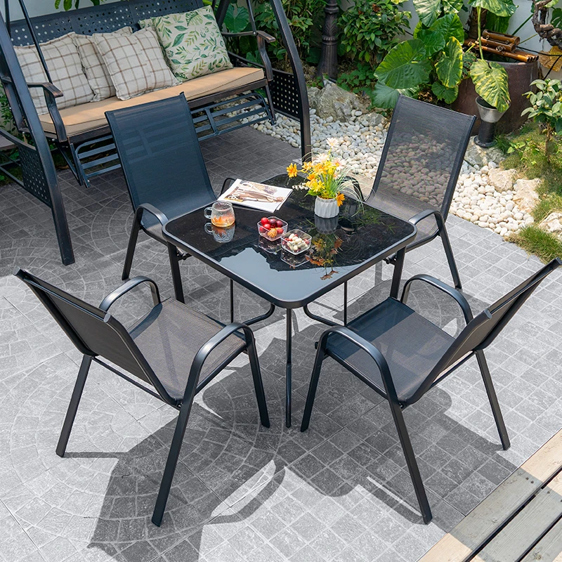 户外桌椅庭院花园阳台靠背椅室外防水防晒小桌椅休闲茶桌椅组合