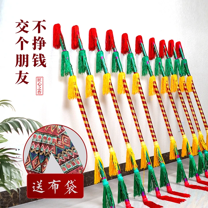 中老年连响打花棍莲湘舞广场舞打钱杆霸王鞭金钱棒铜钱杆运动道具