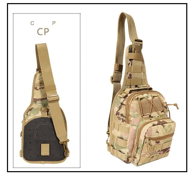 【户外背包】肩包迷彩包多功能斜挎钓鱼休闲小胸登山单肩男款户外包