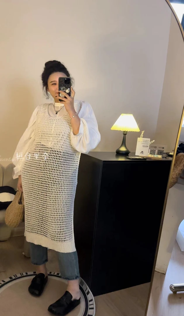 里奈家百搭叠穿针织连衣裙
