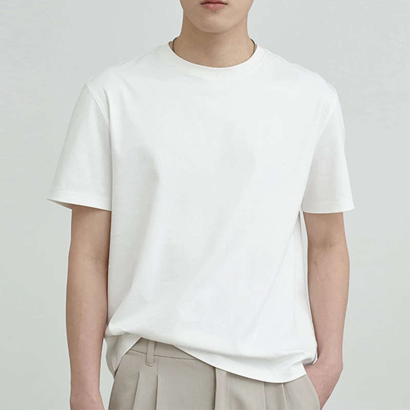 重磅纯棉纯色短袖T恤男女打底衫白色体桖内搭纯黑上衣男式半袖t恤