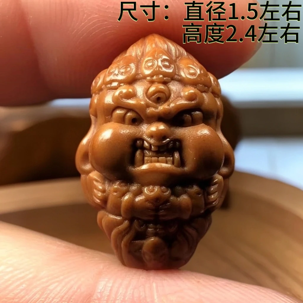 橄榄核大黑天单籽Q版本命佛个性冷门小众文玩单粒吊坠手串配珠饰