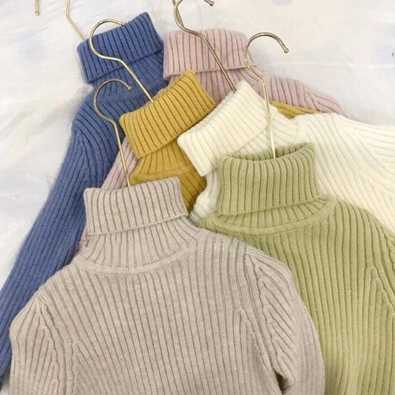 【小扬哥推荐】童装儿童高领毛衣冬2023洋气时尚纯色男童女童针