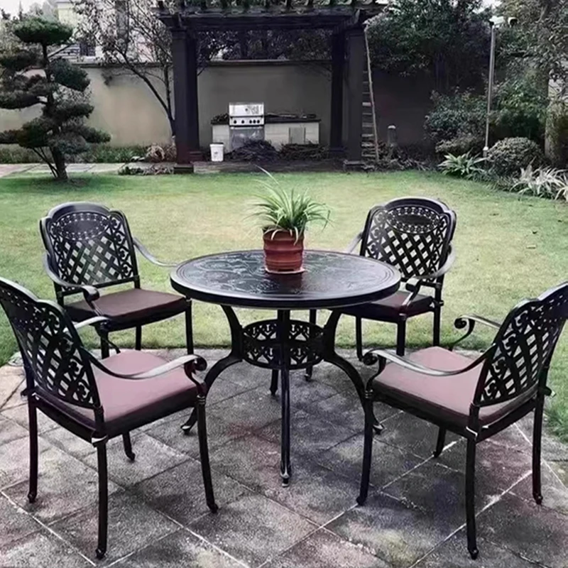 户外铸铝桌椅庭院别墅露天室外花园阳台休闲桌椅铁艺铝合金欧式椅