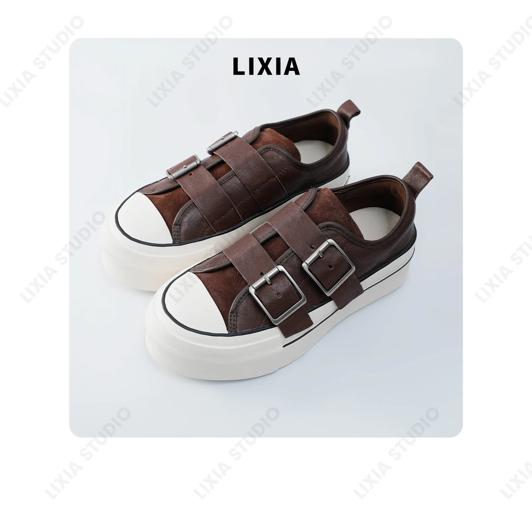 LIXIA【步步生花】百搭休闲设计感扣带鞋子-A7592