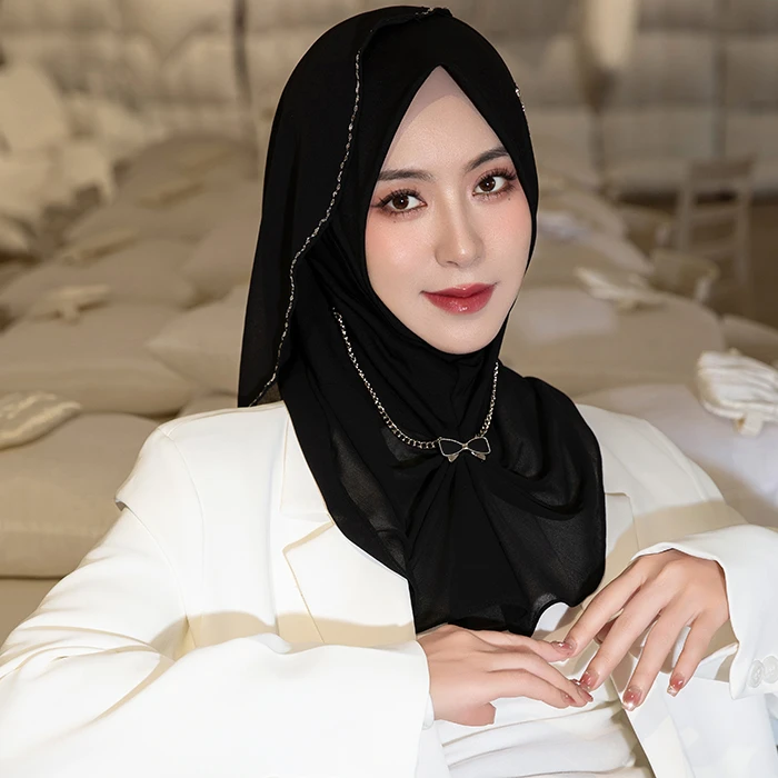 RAJA/热伽时尚百搭四季纯色绮月绕巾软帽檐款纱巾包邮