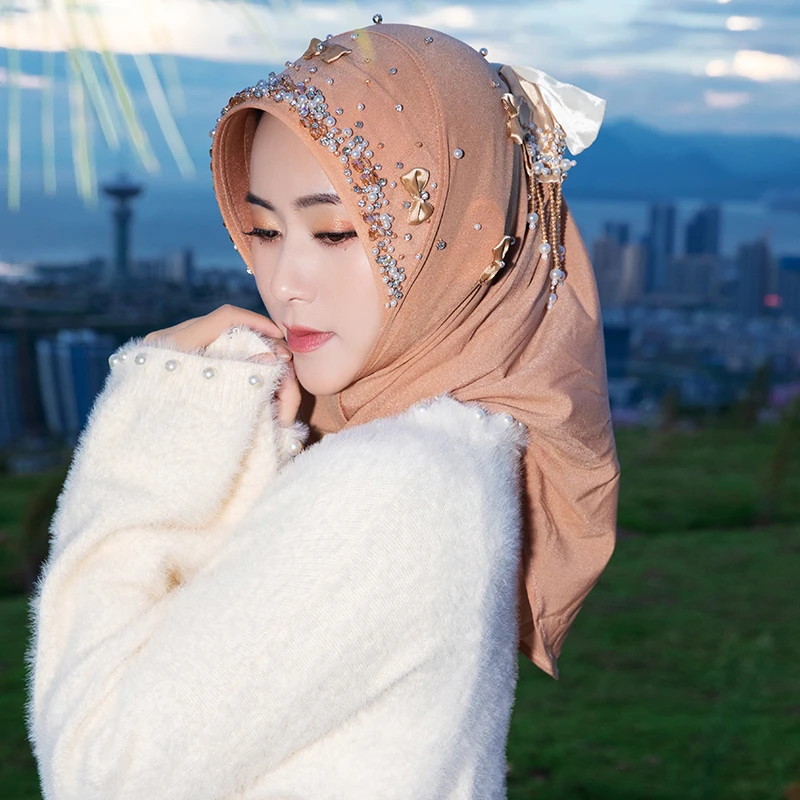 RAJA/热伽新款女士头巾暖栀方便套头帽檐透气款时尚百搭纱巾包邮