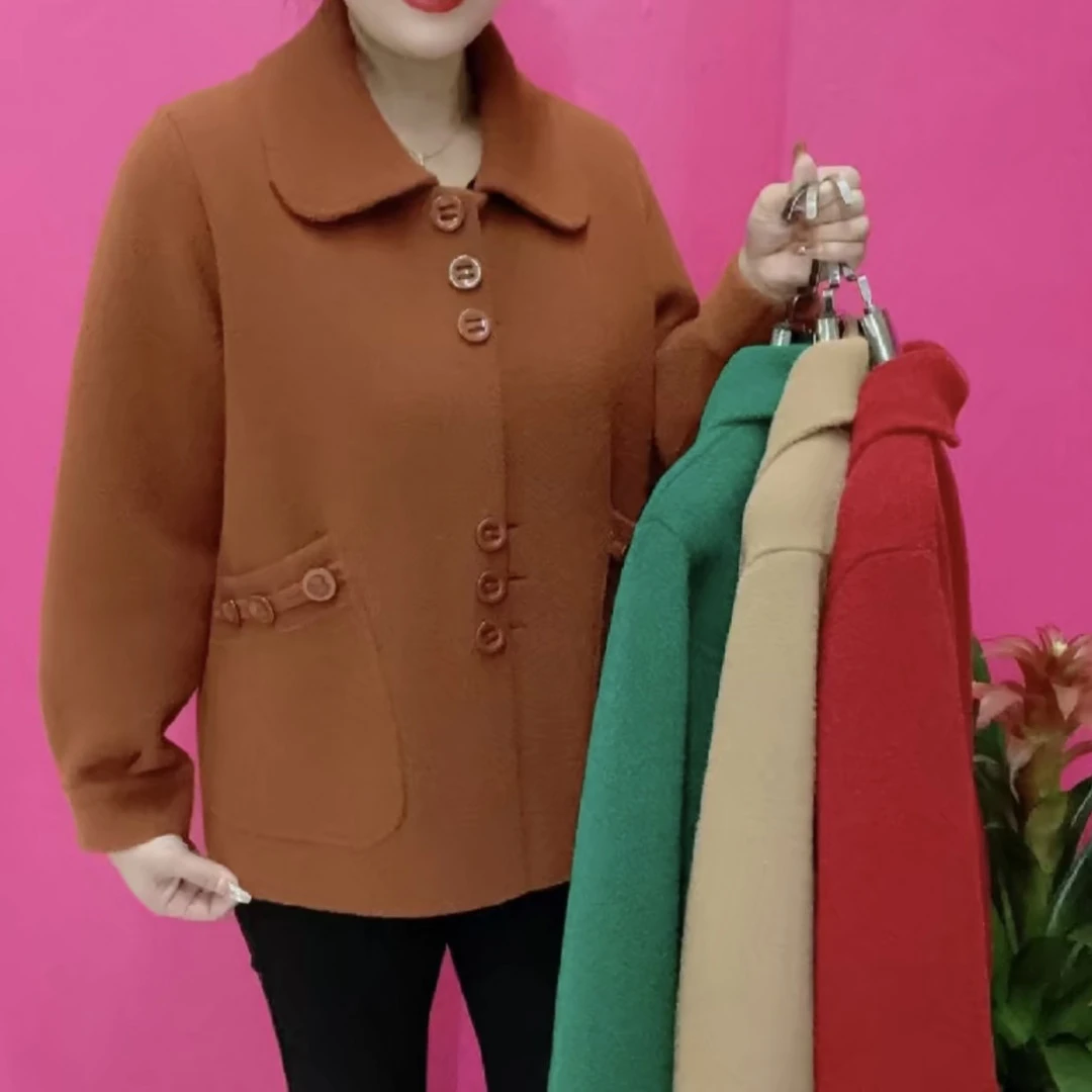 2024春季新款百搭显瘦中年妈妈外套大码气质休闲装渐变丁达尔风