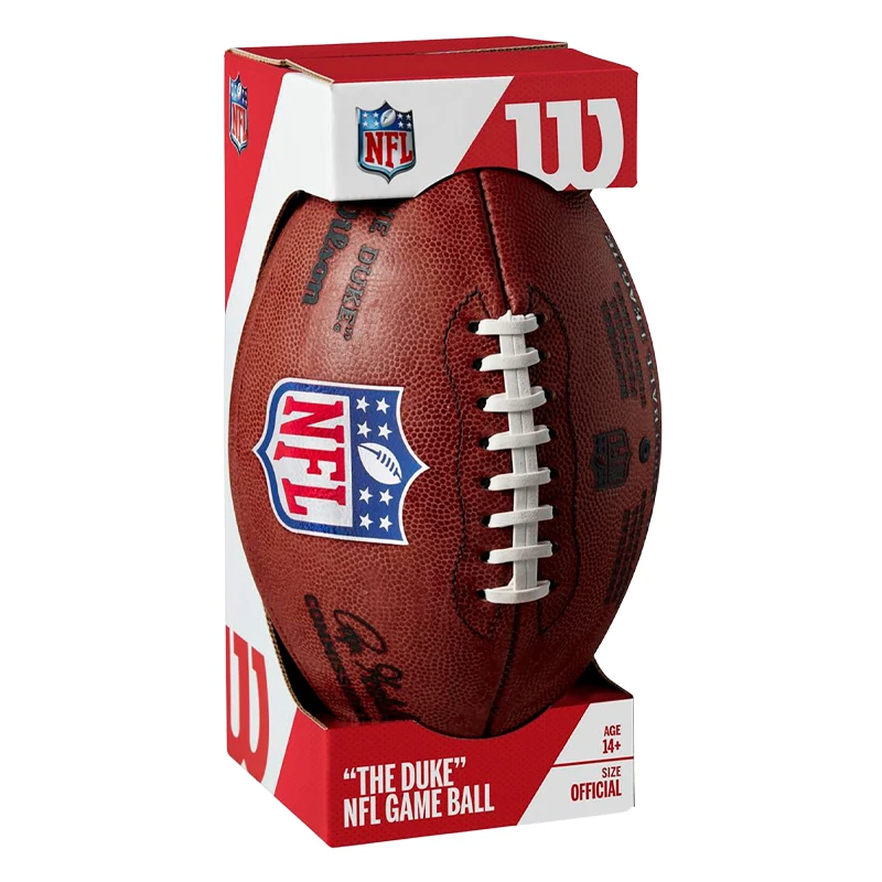 美式橄榄球真皮球标准比赛训练用球Football防滑耐磨Duck