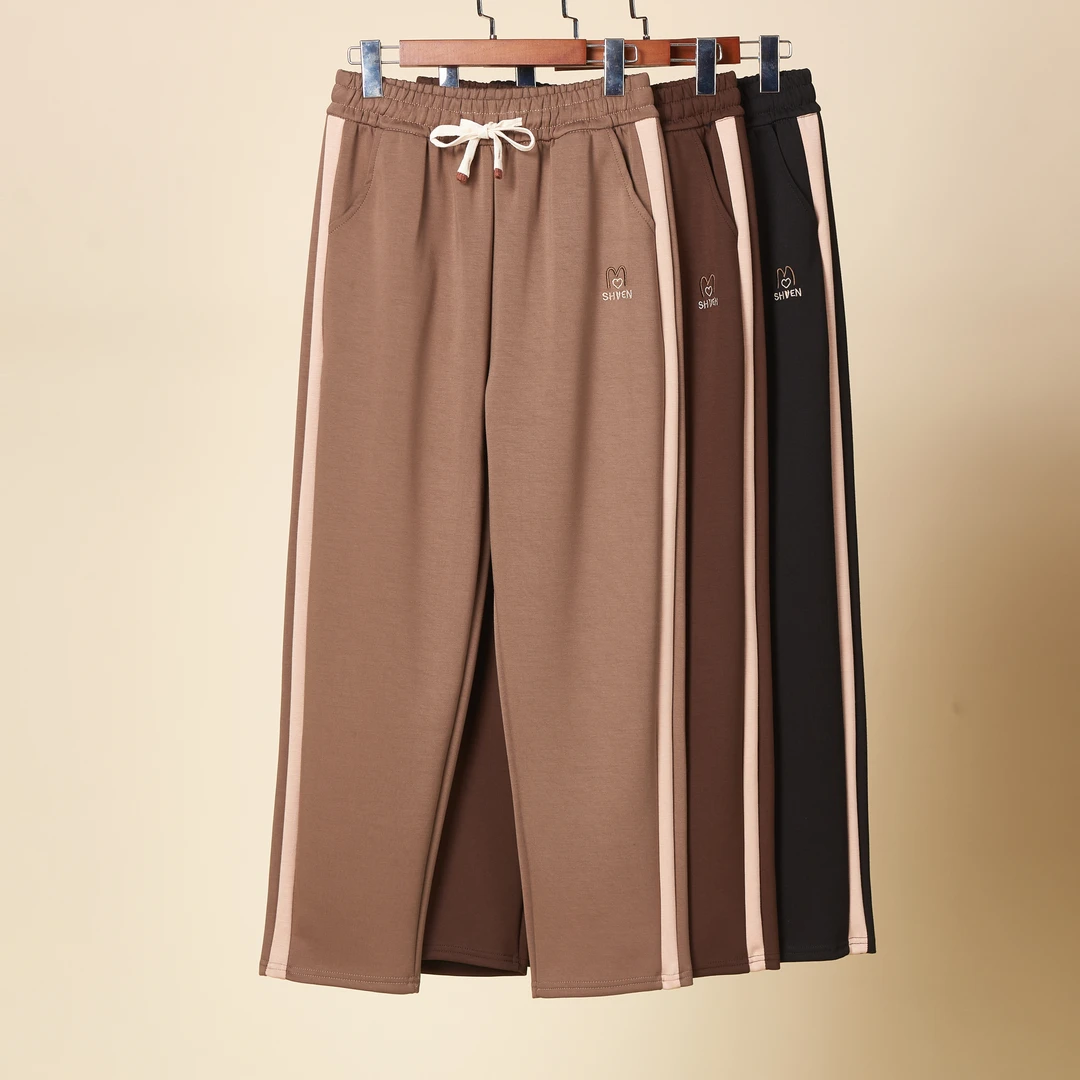 休闲哈伦裤女2024秋季新款高腰宽松雪尼尔运动卫裤条绒萝卜裤子