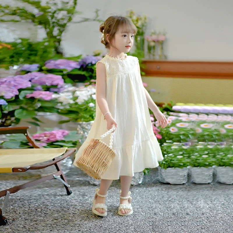 韩版女童夏季连衣裙2024夏装新款儿童背心吊带裙子夏天薄款公主裙