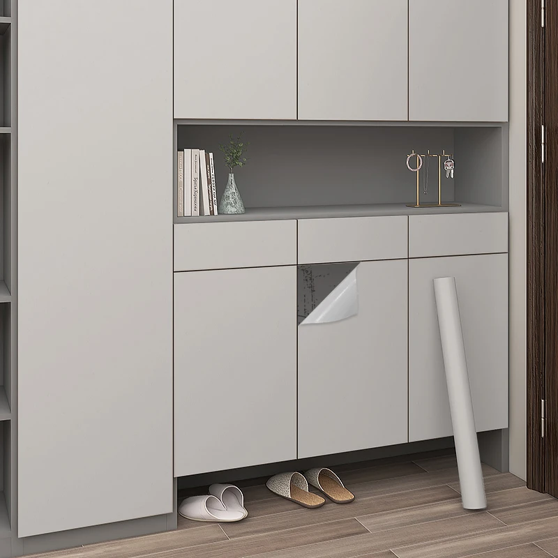 环尚加厚肤感橱柜贴纸柜子柜门贴膜衣柜桌面墙纸自粘白色家具翻新