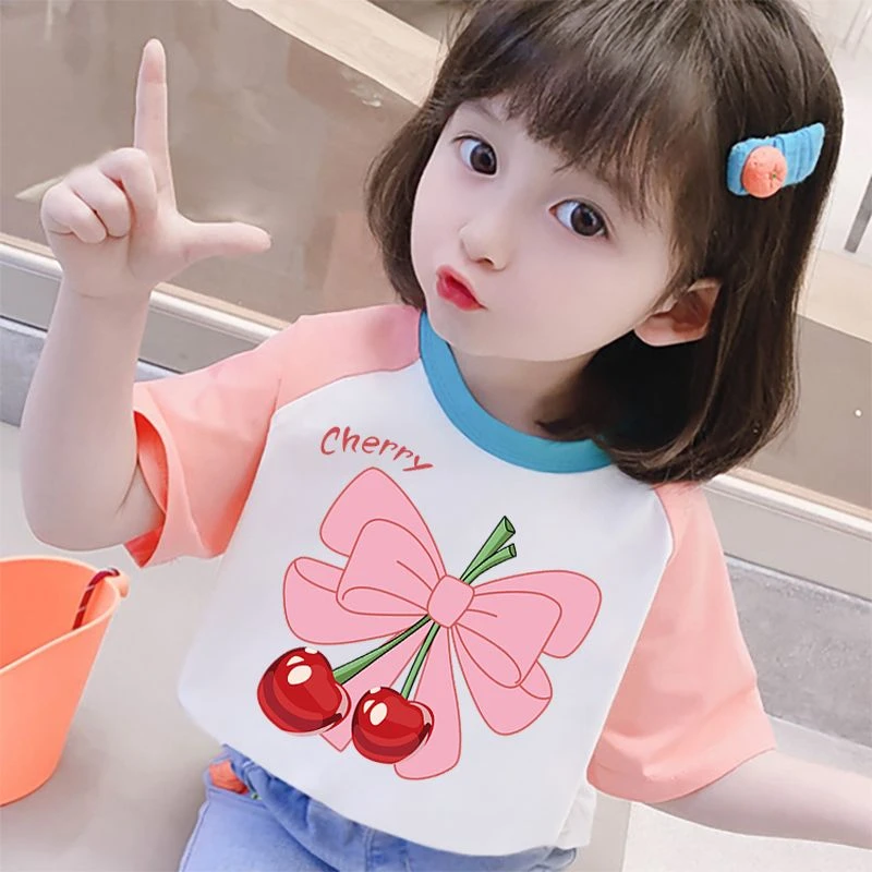 纯棉女童t恤女大童短袖婴幼儿衣服夏季女宝宝打底衫洋气半袖童装