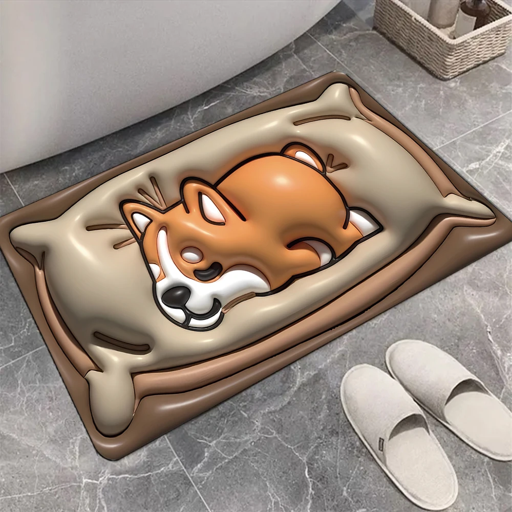 3d浴室防滑地垫硅藻泥吸水速干家用淋浴房卫生间门口脚垫卫浴地毯