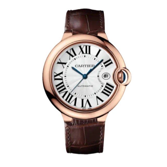 99新 Cartier/卡地亚 蓝气球WGBB0017/18k玫瑰金白盘自动机械男表