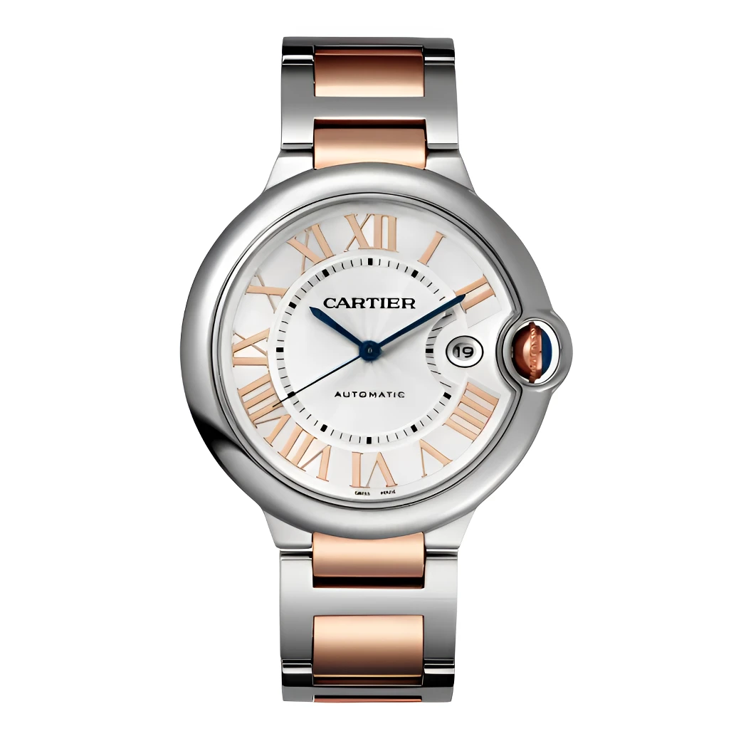 99新 Cartier/卡地亚 间金蓝气球/W6920095/42mm钢带白盘机械男表