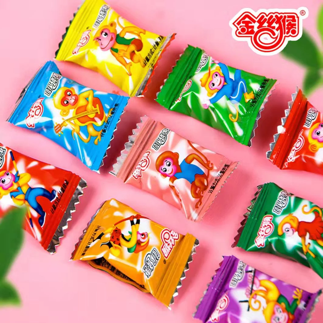 金丝猴镀铝奶糖牛奶糖软糖怀旧儿童零食糖果结婚喜糖批发年货500g