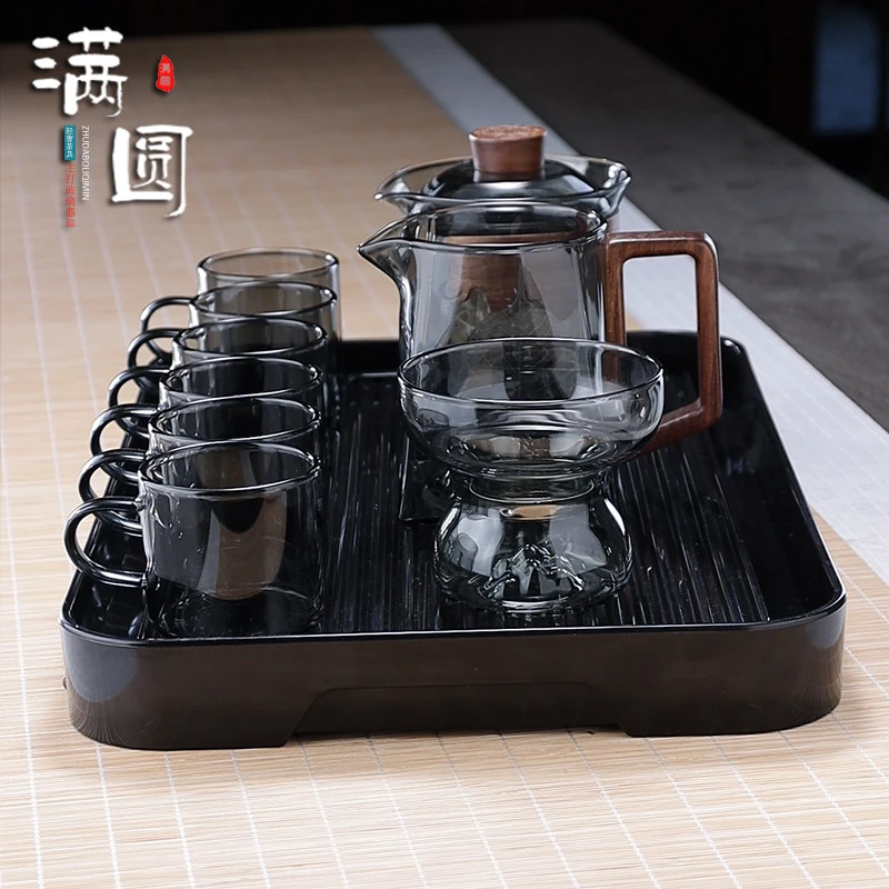 欧式轻奢木扣手抓泡茶壶家用耐高温办公大容量泡茶器过滤茶壶套装