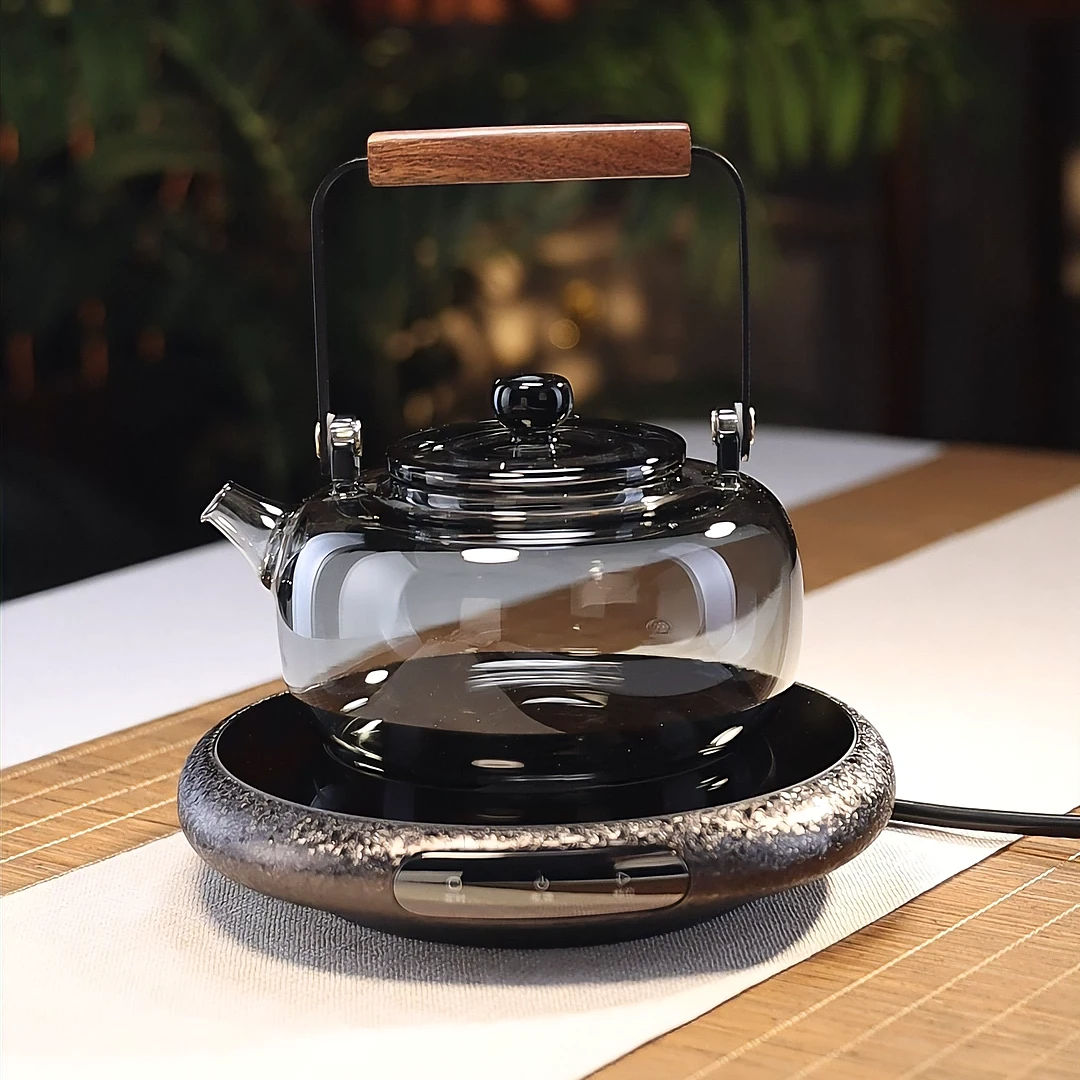 创意个性耐热玻璃木把提梁壶煮茶壶电陶炉煮茶大容量烧水玻璃茶具