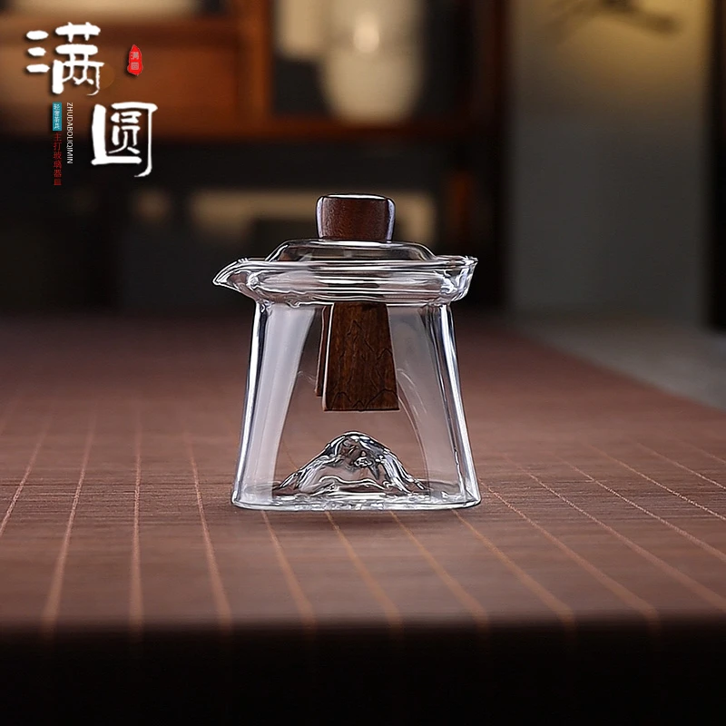轻奢耐热加厚玻璃盖家用公道杯泡茶碗茶杯高档防烫功夫茶具手抓壶